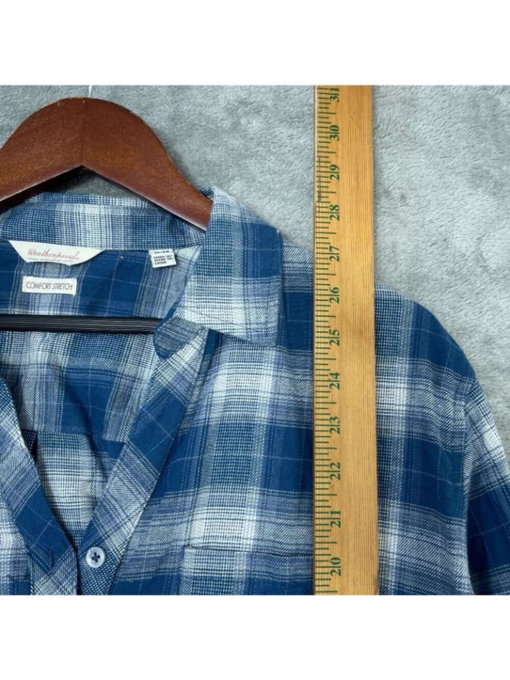 NWT Weatherproof Vintage Women's XL Blue Plaid Flannel Button-Up Shirt C0720 - Picture 5 of 12